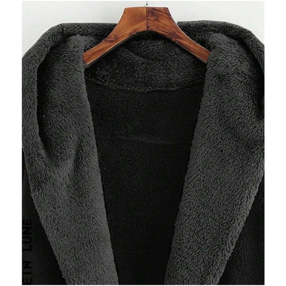 Cozy Teddy Open Front Hoodie Jacket Coat - Picture 9 of 13